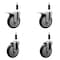 Service Caster 5'' Black Poly Swivel 7/8'' Expanding Stem Caster Set 2 Total Lock Brakes, 4PK SCC-EXTTL20S514-PPUB-BLK-2-S-2-78 - alternate 1